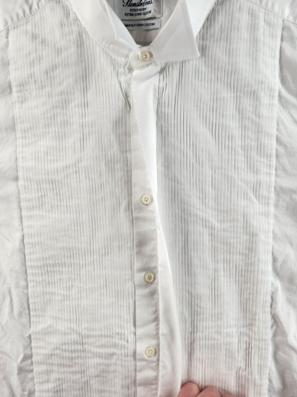 Stenstroms Formal Dress Shirt Wing Collar French Cuff Twofold Super 15.75 Cotton - Picture 6 of 16
